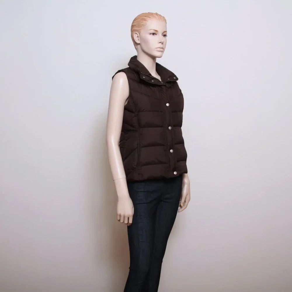 J. Crew Down Puffer Vest Brown Women‎ S